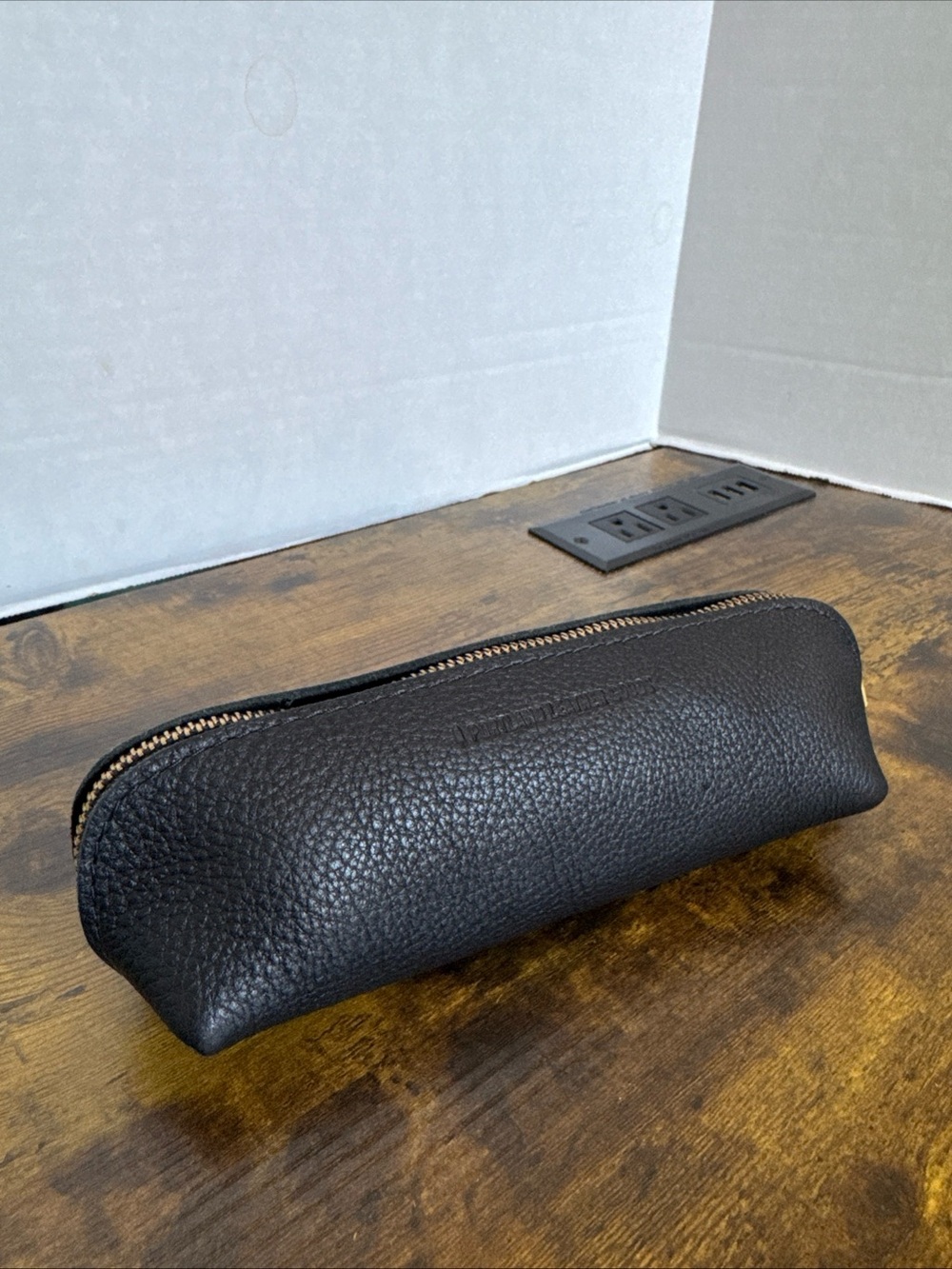 Portland Leather Goods Pencil Case Sidekick Pouch Pebbled Black Pouch, Travel